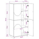 Highboard Artisan-eg 79 x 41 x 151 cm Konstrueret træ