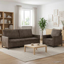 Sofa Sæt 2 pcs Mørkegrå Faux suedestof