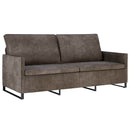 Sofa Sæt 2 pcs Mørkegrå Faux suedestof