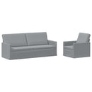 Sofa Sæt 2 pcs Lysegrå Stof