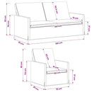 Sofa Sæt 2 pcs Lysegrå Stof