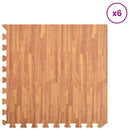 Poolbundmåtte 6 pcs træ 4,32 ㎡ EVA skum