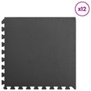 Poolbundmåtte 12 pcs Sort 4,32 ㎡ EVA skum
