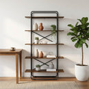 Bogreol 5 niveauer 100 x 35 x 175,5 cm PB Røget eg