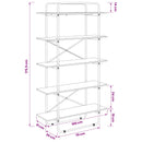 Bogreol 5 niveauer 100 x 35 x 175,5 cm PB Røget eg