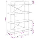 Bogreol 4 niveauer 100 x 35 x 140 cm PB Røget eg