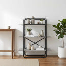 Bogreol 3 niveauer 100 x 35 x 105 cm PB Grå Sonoma