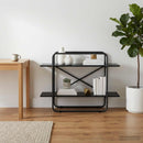 Bogreol 2 niveauer 100 x 35 x 70 cm PB Sort eg