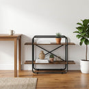 Bogreol 2 niveauer 100 x 35 x 70 cm PB Røget eg