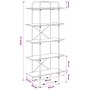 Bogreol 5 niveauer 80 x 35 x 175,5 cm PB Egetræ
