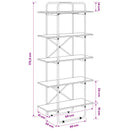 Bogreol 5 niveauer 60 x 35 x 175,5 cm PB Sonoma-eg