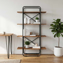 Bogreol 4 niveauer 60 x 35 x 140 cm PB Egetræ