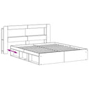 Sengestel med opbevaring Hvid 180 x 200 cm Konstrueret træ