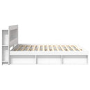 Sengestel med opbevaring Hvid 180 x 200 cm Konstrueret træ