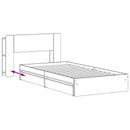 Sengestel med opbevaring Røget eg 90 x 200 cm Konstrueret træ
