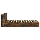 Sengestel med opbevaring Røget eg 135 x 190 cm Konstrueret træ