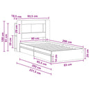 Sengestel med opbevaring Hvid 80 x 200 cm Konstrueret træ