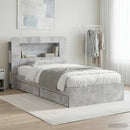 Sengestel med opbevaring Betongrå 90 x 190 cm Konstrueret træ