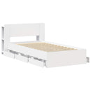 Sengestel med opbevaring Hvid 75 x 190 cm Konstrueret træ