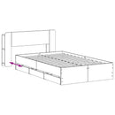 Sengestel med opbevaring Røget eg 120 x 190 cm Konstrueret træ