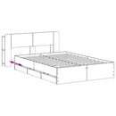 Sengestel med opbevaring og hovedgærde Sort 150 x 200 cm