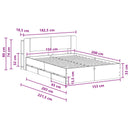 Sengestel med opbevaring og hovedgærde Sort 150 x 200 cm