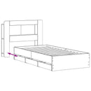 Sengestel med opbevaring og hovedgærde Sort 75 x 190 cm