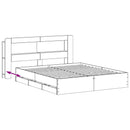 Sengestel med opbevaring og hovedgærde Grå Sonoma 200 x 200 cm