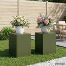 Planteholder 2 pcs Olivengrøn 30 x 30 x 40 cm Stål