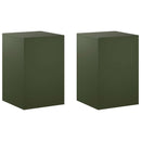Planteholder 2 pcs Olivengrøn 40 x 40 x 60 cm Stål