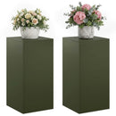 Planteholder 2 pcs Olivengrøn 40 x 40 x 80 cm Stål