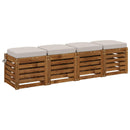 4-delt sædepuder SOEST 4 pcs 100% polyester Hvid 40 x 40 x 7 cm