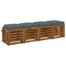 4-delt sædepuder SOEST 4 pcs 100% polyester Blå 45 x 45 x 7 cm