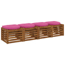 4-Stykke Sædepuder 4 stk. 100% polyester Lyserød 40 x 40 x 5 cm