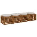 4-Stykke Sædepuder 4 stk. 100% polyester Hvid 45 x 45 x 5 cm