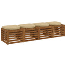4-Stykke Sædepuder 4 stk. 100% polyester Beige 45 x 45 x 5 cm