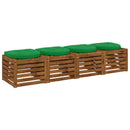 4-Stykke Sædepuder 4 stk. 100% polyester Grøn 45 x 45 x 5 cm