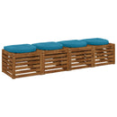 4-Stykke Sædepuder 4 stk. 100% polyester Lyseblå 45 x 45 x 5 cm