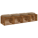 4-Stykke Sædepuder 4 stk. 100% polyester Gråbrun 45 x 45 x 5 cm