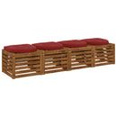 4-Stykke Sædepuder 4 stk. 100% polyester Vinrød 45 x 45 x 5 cm