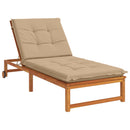 Solseng Pude GEMERT 100% polyester Sandfarvet 190 x 70 x 9 cm
