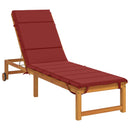 Solseng Pude GEMERT 100% polyester Vinrød 200 x 50 x 3 cm
