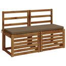 2-delt bænkepude SOEST 2 stk. 100% polyester Gråbrun