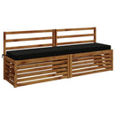 Bænkpude SOEST 100% polyester Sort 170 x 40 x 8 cm