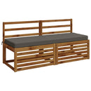 2-delt bænkepude SOEST 2 stk. 100% polyester Grå