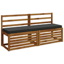 1-delt bænkepude VUGHT 100% polyester Antracit 160 x 40 x 5 cm