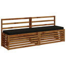 1-delt bænkepude VUGHT 100% polyester Sort 170 x 40 x 5 cm