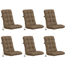 6-delt højt rygstol puder VIANEN 6 pcs 100% polyester Gråbrun