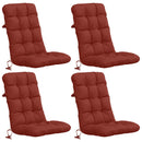 4-delt højt rygstol puder VIANEN 4 pcs 100% polyester Rød