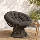 Papasan stolspude VIANEN 100% polyester Antracit Ø 130 x 12 cm